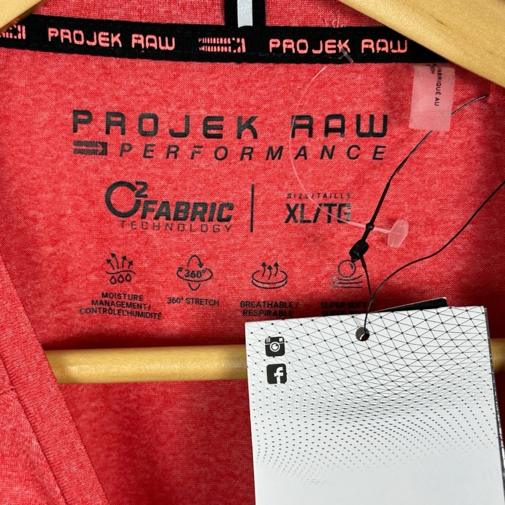 NWT Projek Raw Performance T-Shirt Size XL Tee Chris Fuchsia Mix Short Sleeve - Picture 3 of 15